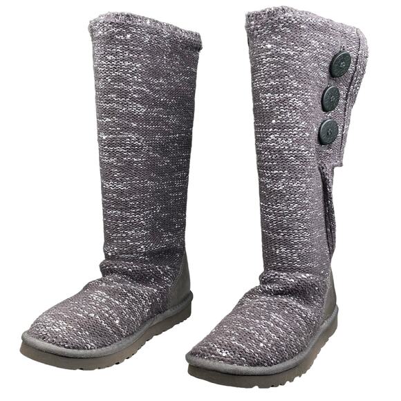 UGG Women's Cardy Gray Metallic Pull On Winter Boot Size US 7 - Picture 6 of 10